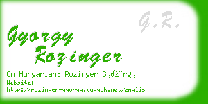 gyorgy rozinger business card